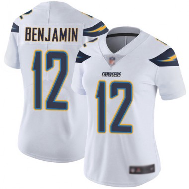 Los Angeles Chargers NFL Football Travis Benjamin White Jersey Women Limited 12 Road Vapor Untouchable